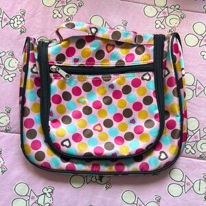 Pink and Blue Travel Bag with Playful Design